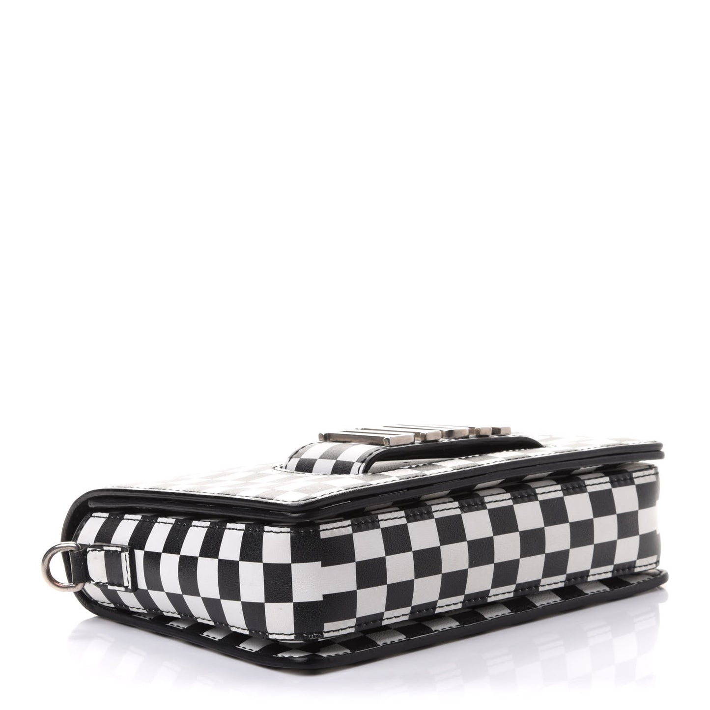Smooth Calfskin Checkered Dio(r)evolution Flap Bag Black White