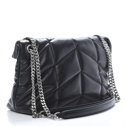 Saint Laurent Lambskin Quilted Small Loulou Puffer Monogram Chain Satchel Black 2 of 10
