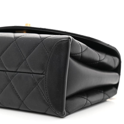 Chanel Lambskin Quilted Trendy Spirit Top Handle Flap Black 9 of 9