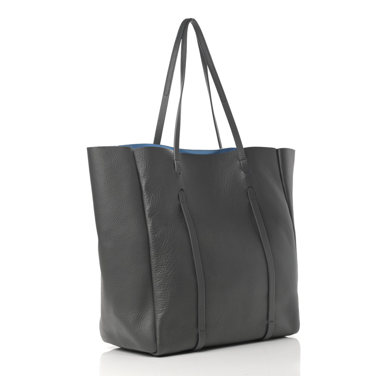 Balenciaga Veau Baltimore Double Sided Medium Everyday Tote Gris Fossile Bleu Turquoise 3 of 13
