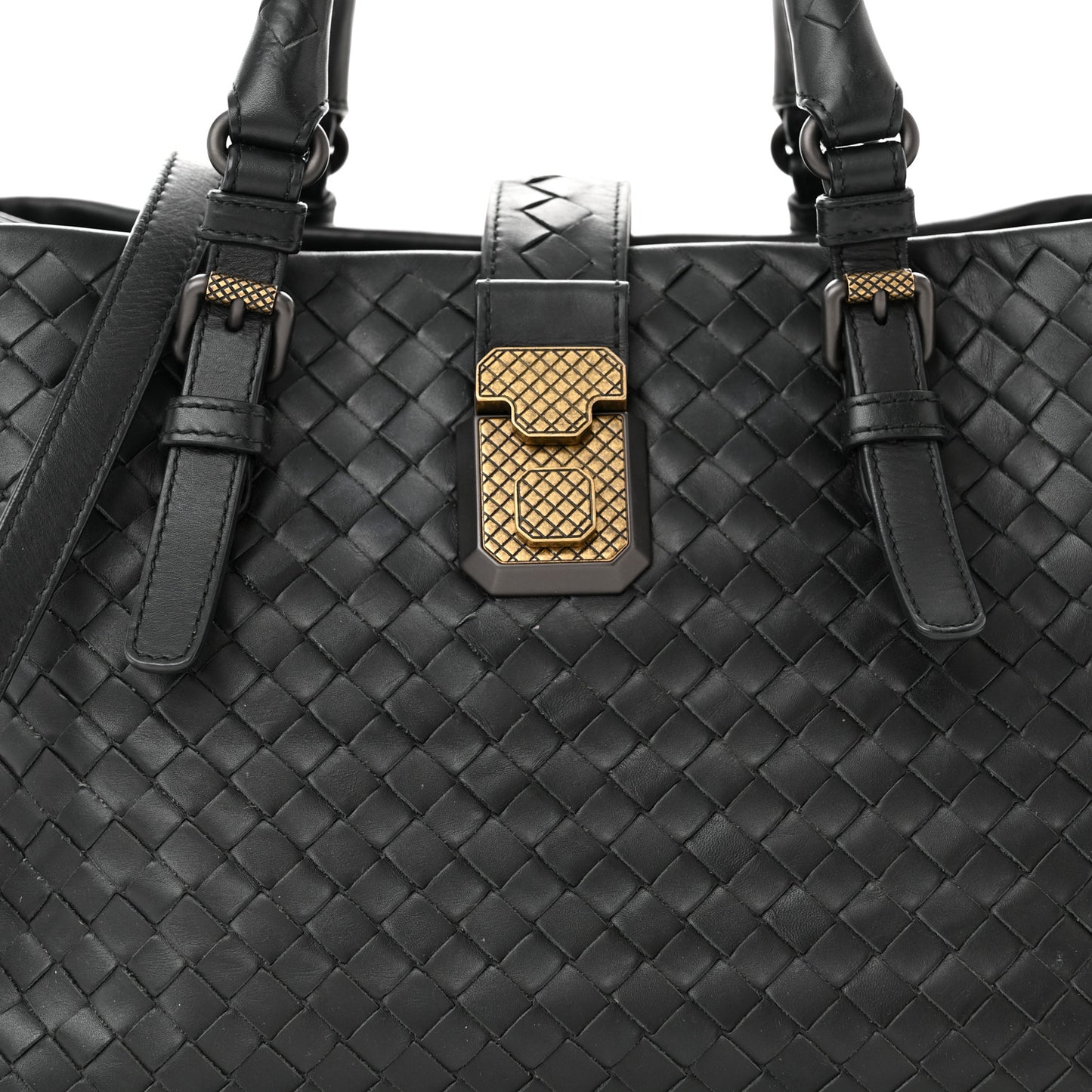 Nappa Intrecciato Small Roma Tote Black