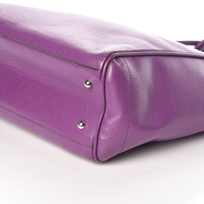Loewe Calfskin Embossed Logo Shopper Tote Purple 6 of 10