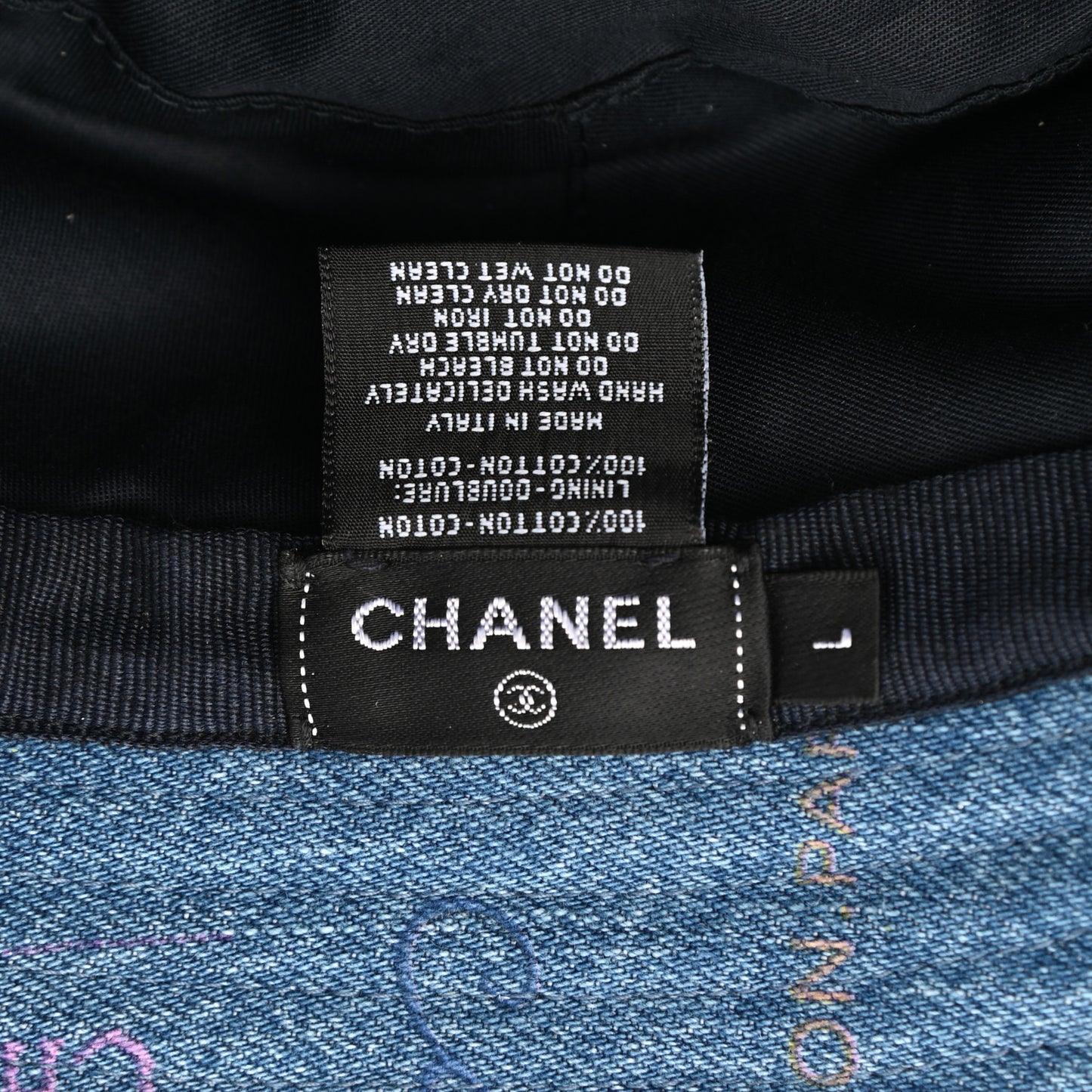 Denim Mood Cloche Bucket Hat L Blue