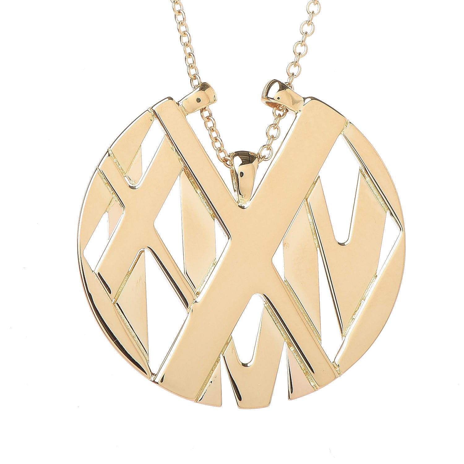 Tiffany 18K Yellow Gold Small Atlas Round Medallion Pendant Necklace 4 of 6