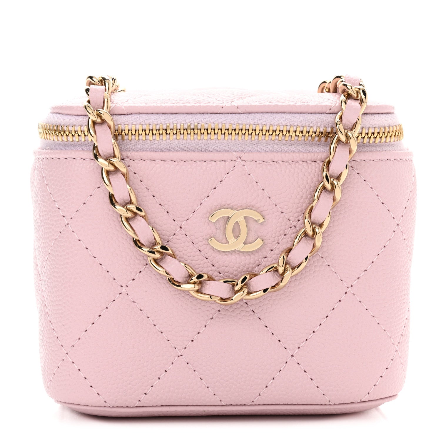 Chanel Caviar Quilted Mini Vanity Case With Chain Light Pink 1 of 10
