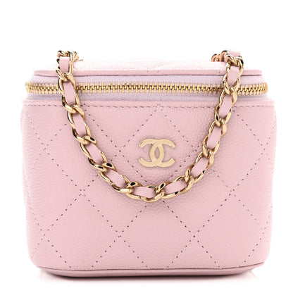 Chanel Caviar Quilted Mini Vanity Case With Chain Light Pink 1 of 10