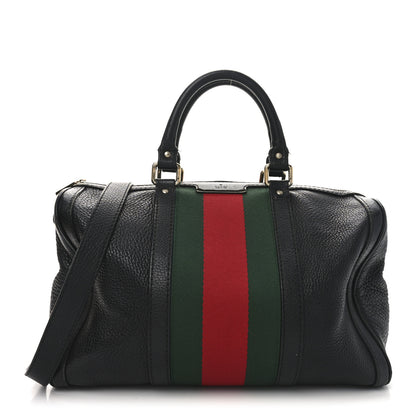 Gucci Calfskin Vintage Web Medium Boston Black 1 of 14