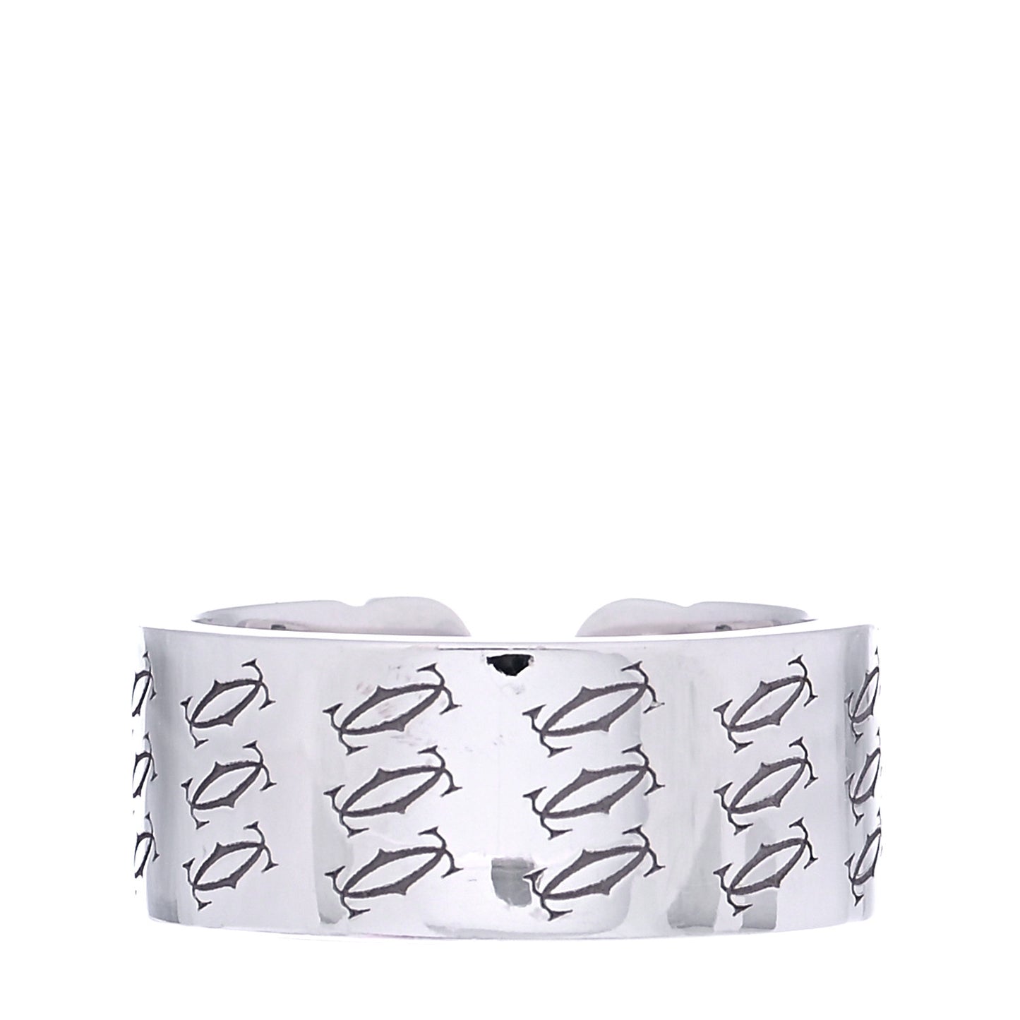 18K White Gold Diamond C De Cartier Christmas Ring 51 5.75