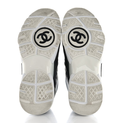 Chanel Fabric Suede Calfskin Quilted CC Sneakers 35 Dark Grey 6 of 11