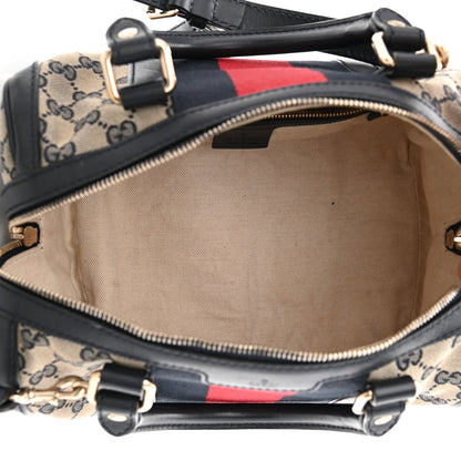 Gucci Monogram Vintage Web Small Boston Navy 5 of 12