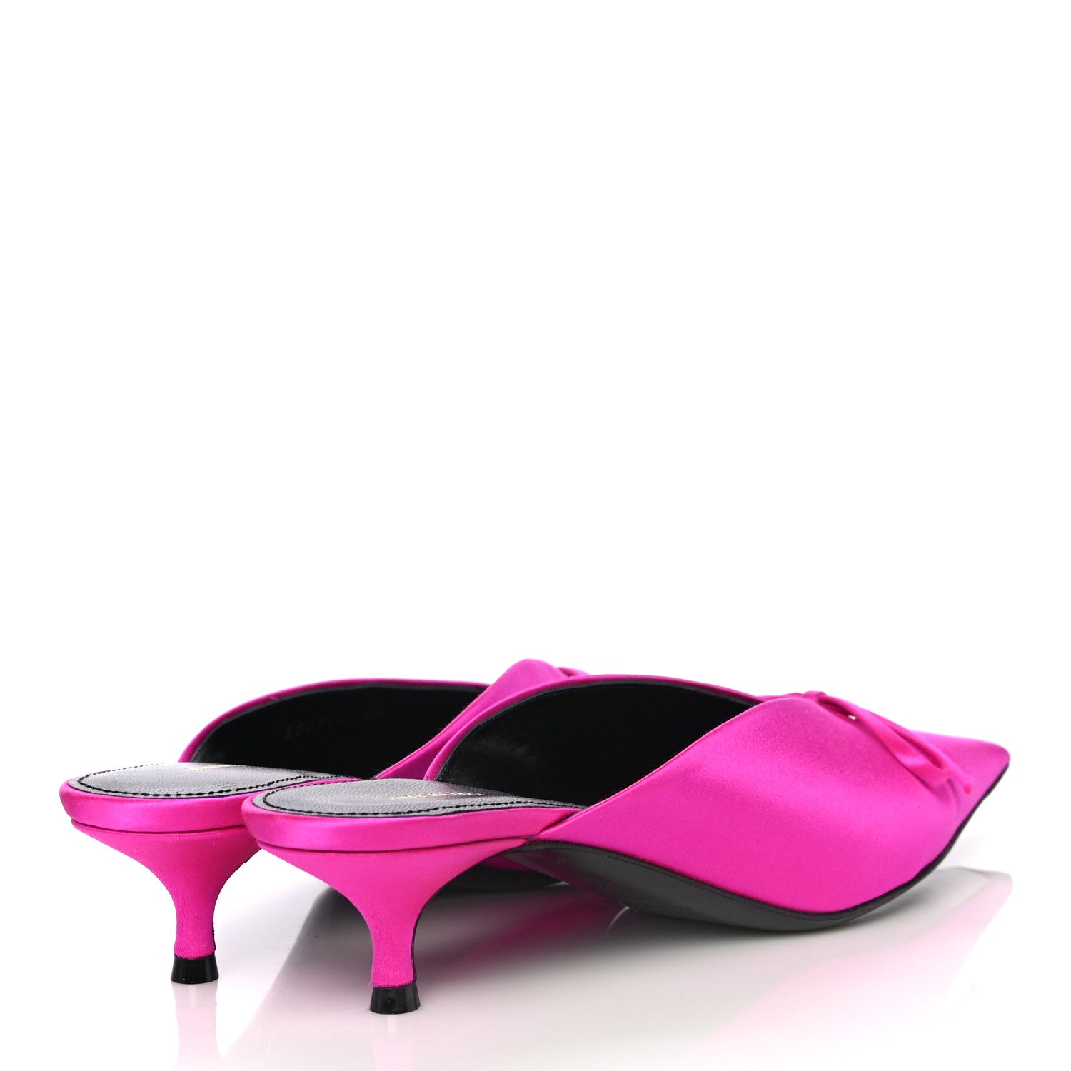 Balenciaga Satin Pointed Toe Knife 40mm Mules 38 Rose Fuchsia 6 of 19