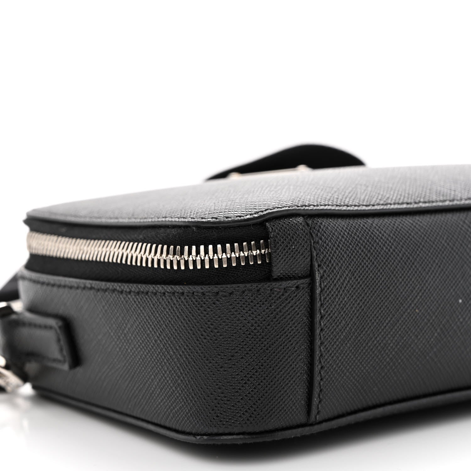 Prada Saffiano Travel Small Brique Crossbody Bag Black 9 of 13