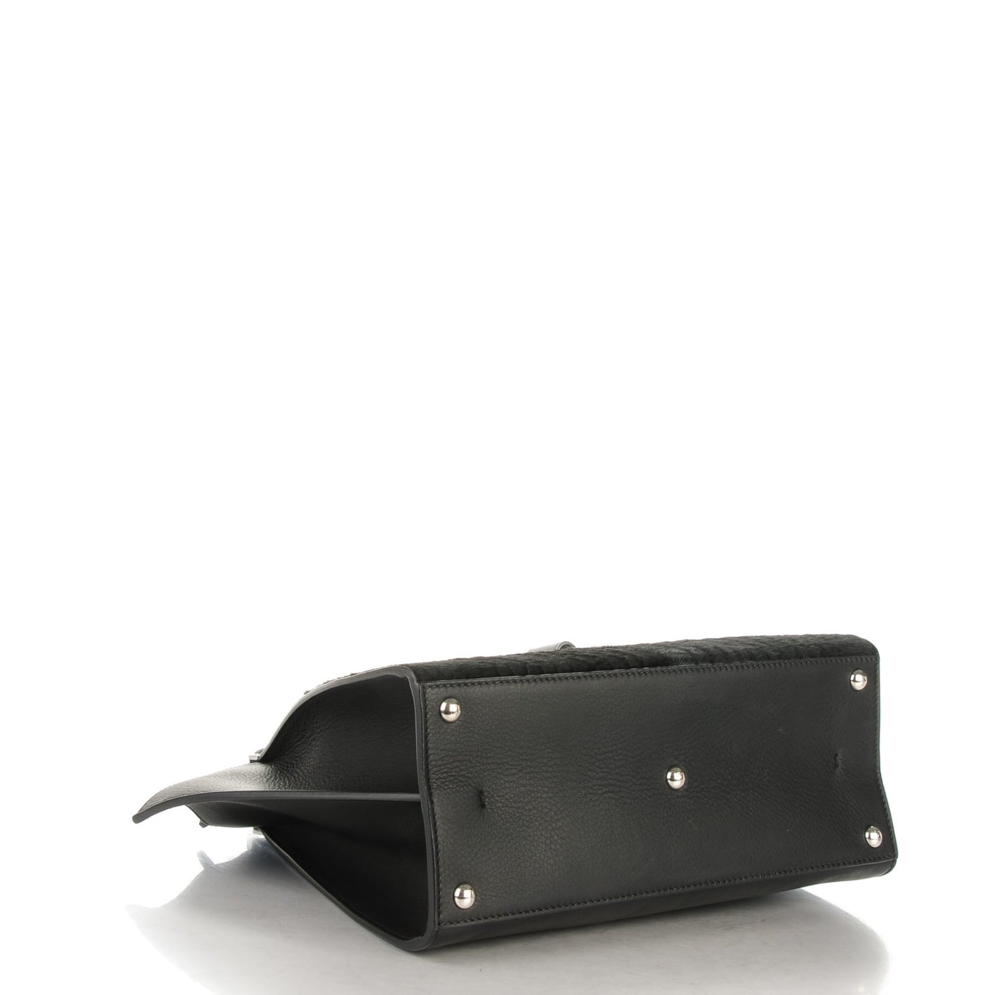 Vitello Pelo Flamingo Crocodile Embossed Petite 3Jours Tote Black