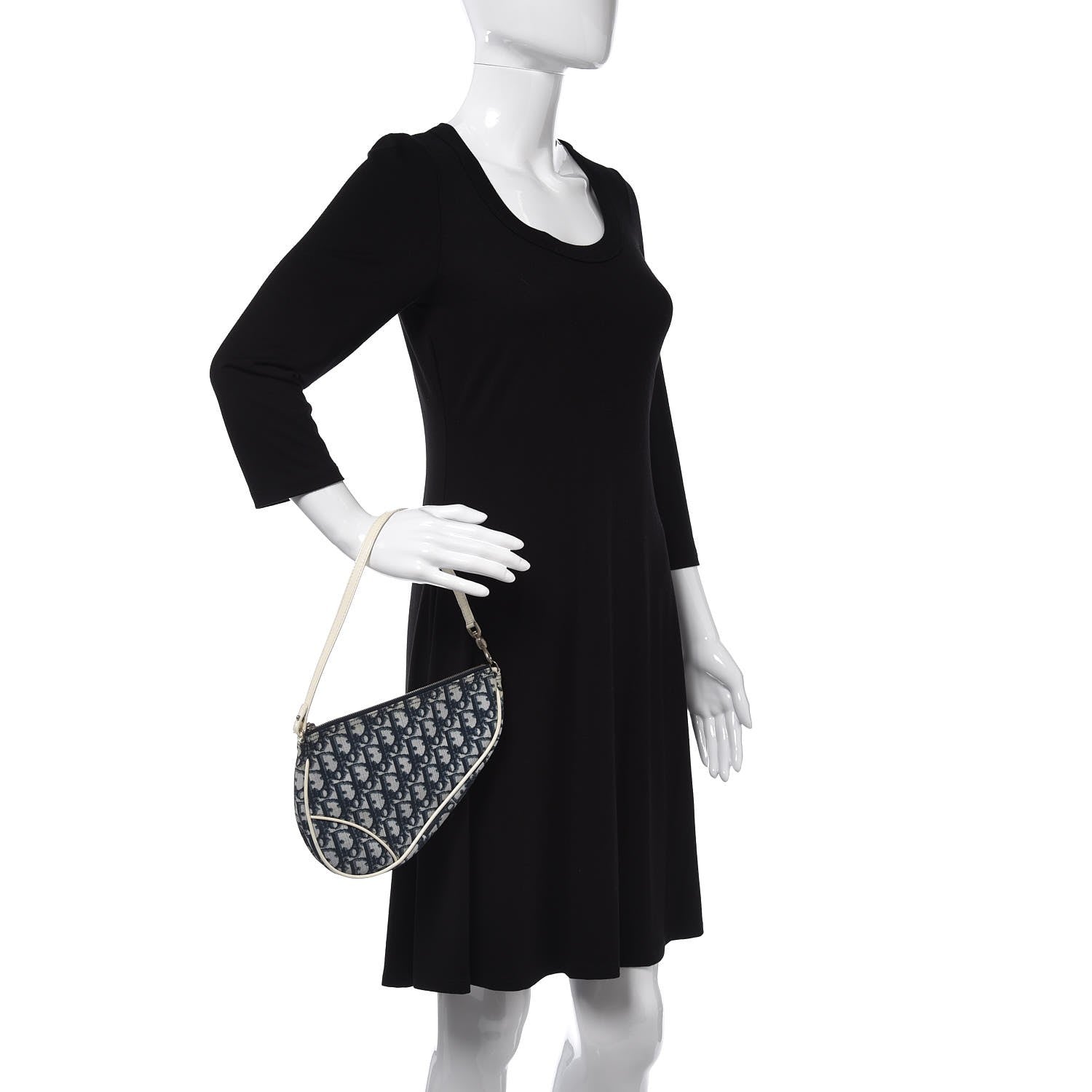 Christian Dior Monogram Mini Saddle Pochette Navy 2 of 11