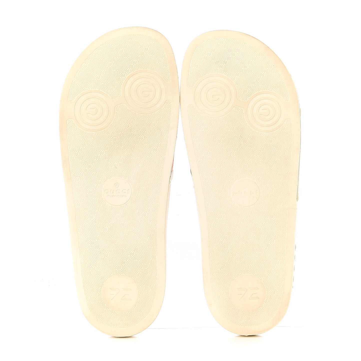 GG Supreme Monogram Flora Pursuit Slide Sandals 40 White