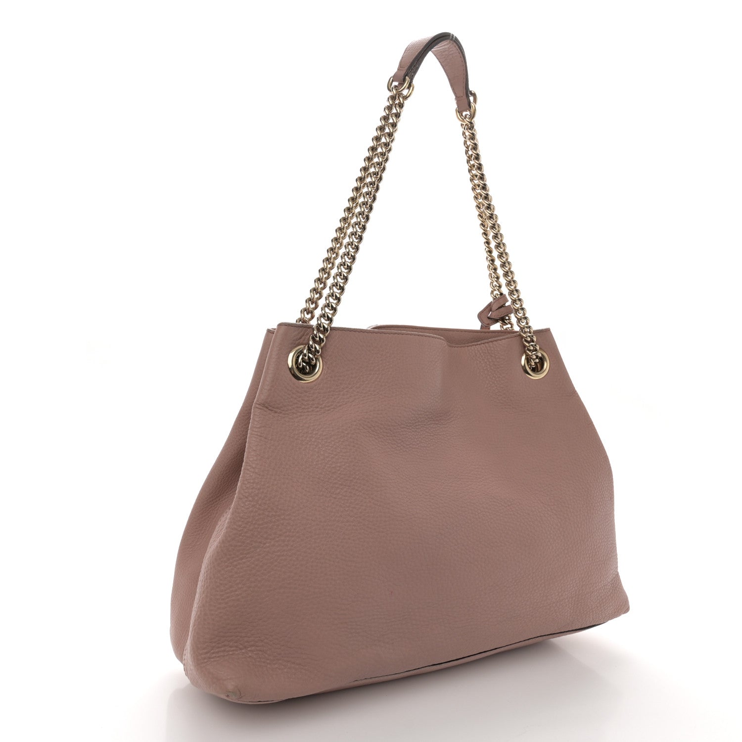 Gucci Pebbled Calfskin Medium Soho Chain Shoulder Bag Antique Rose 3 of 15
