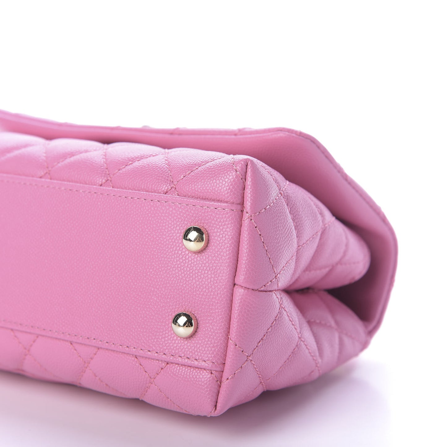 Caviar Lizard Embossed Quilted Mini Coco Handle Flap Pink