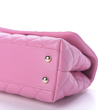 Chanel Caviar Lizard Embossed Quilted Mini Coco Handle Flap Pink 7 of 9
