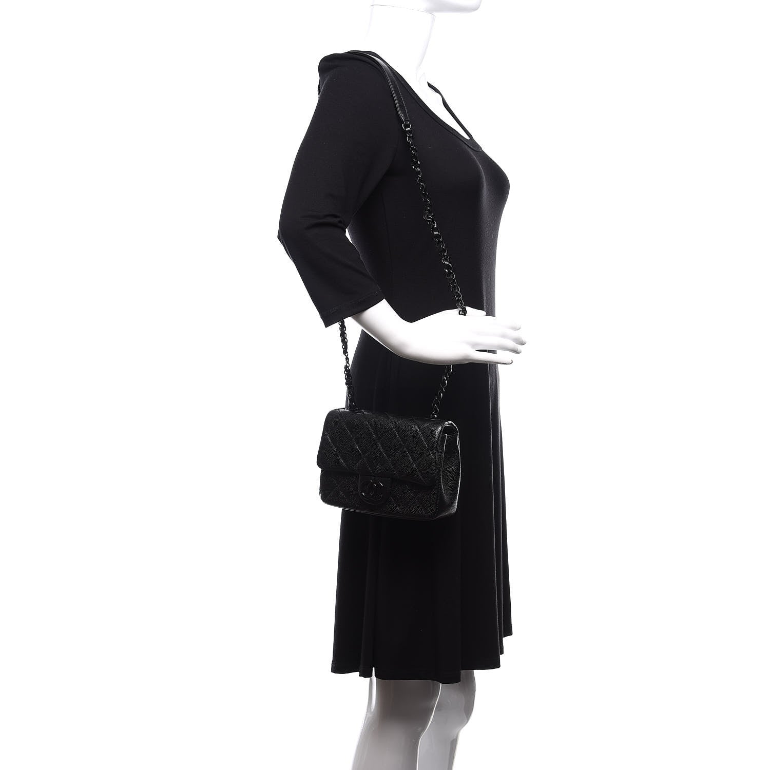 Chanel Caviar Quilted Incognito Mini Square Flap Black 2 of 11
