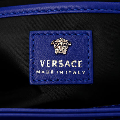 Versace Patent Snakeskin Palazzo Sultan Shoulder Bag Blue 6 of 9