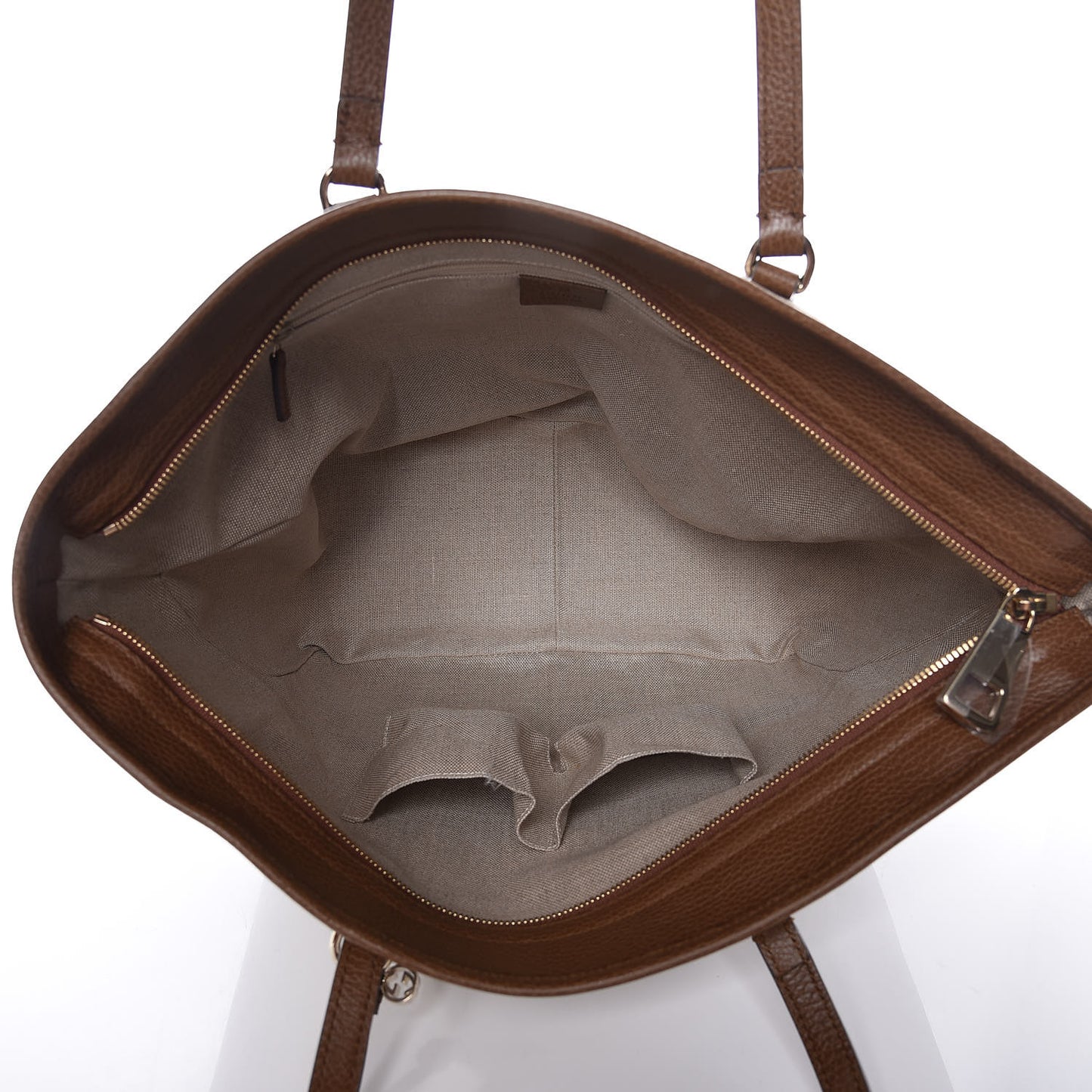 Monogram Medium Bree Zippered Tote Beige Tabacco