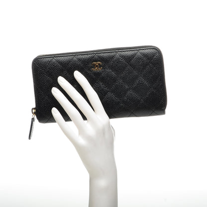 Chanel Caviar Quilted Large Gusset Zip Around Wallet Black 2 of 8