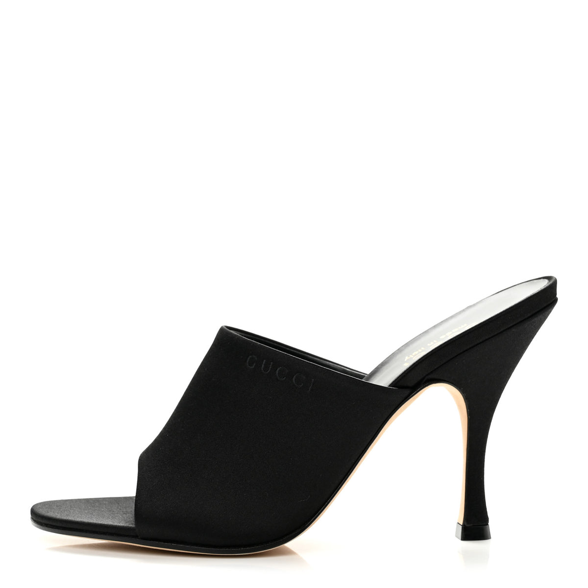 Gucci Raso Seta Logo Sandal Pumps 38 Black 1 of 10
