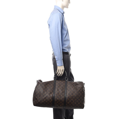 Louis Vuitton Monogram Macassar Keepall Bandouliere 55 2 of 11