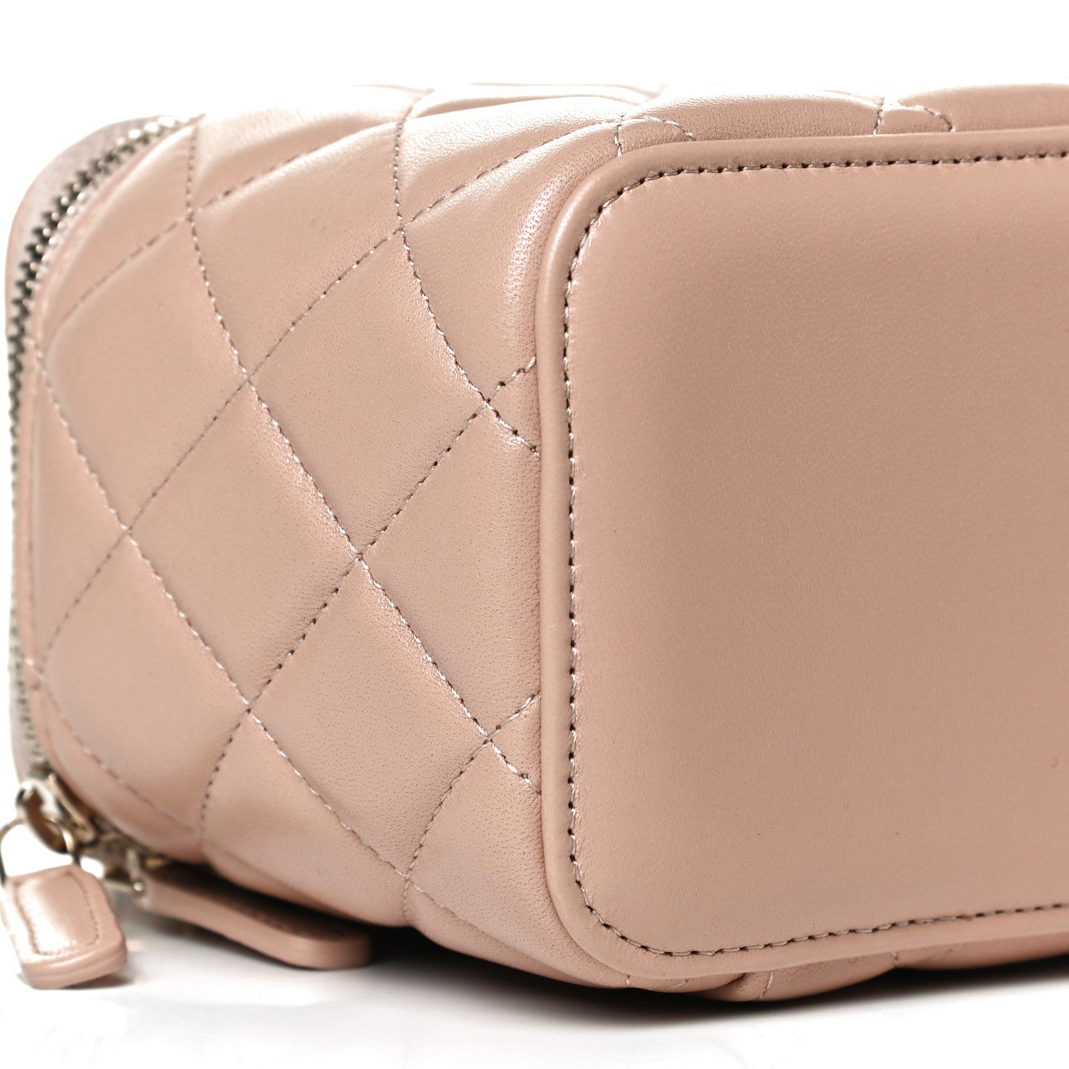 Chanel Lambskin Quilted Small Top Handle Vanity Case With Chain Beige 9 of 13