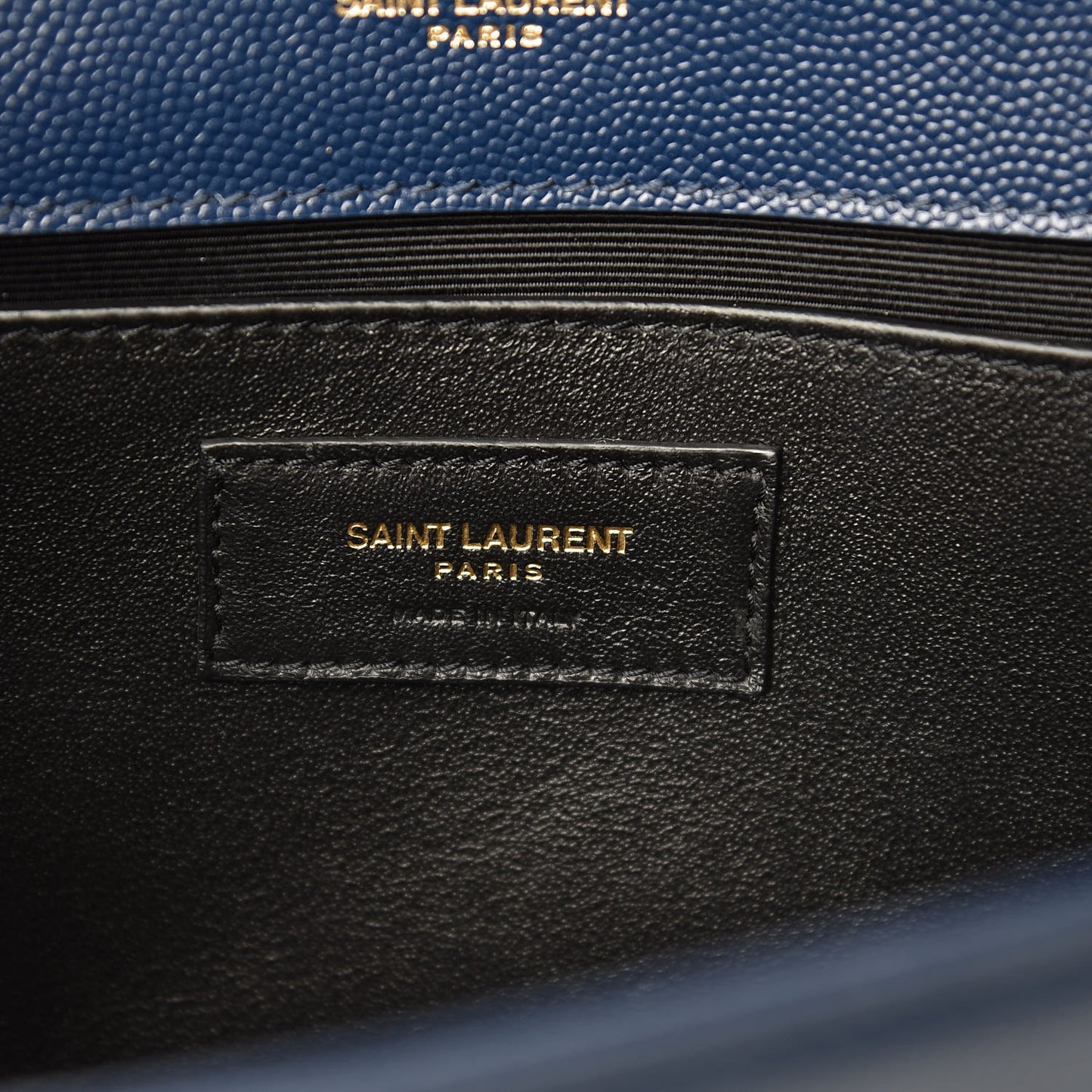 Grain De Poudre Medium Classic Monogram Kate Satchel Denim Blue