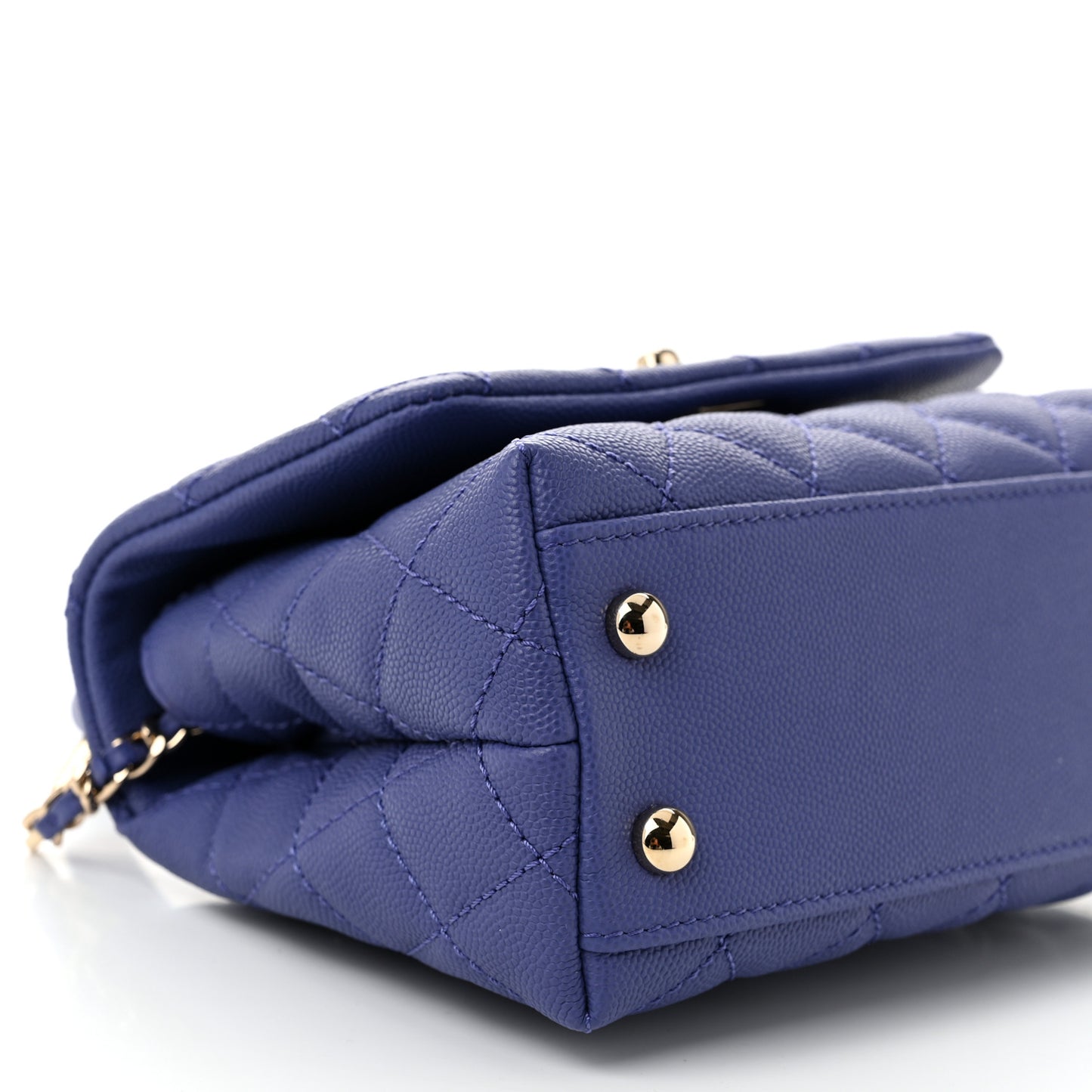 Caviar Quilted Extra Mini Coco Handle Flap Purple