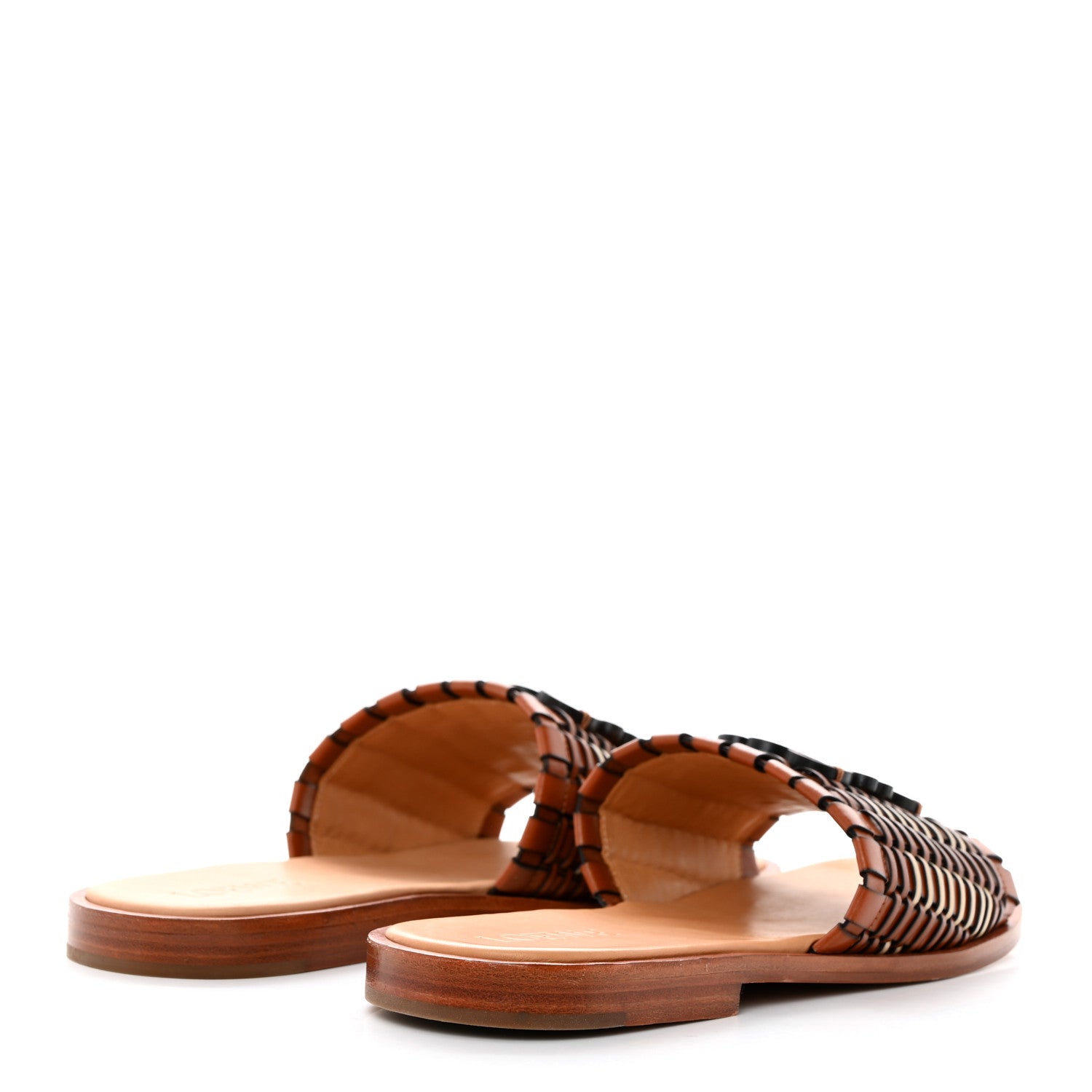 Loewe Calfskin Woven Anagram Slide Sandal 38 Tan Natural 4 of 9
