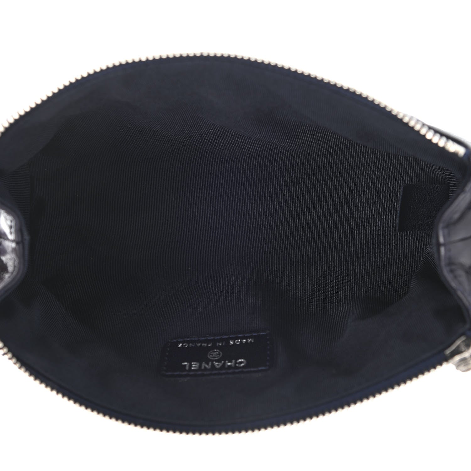 Chanel Lambskin Quilted Cosmetic Case Navy Blue 5 of 8
