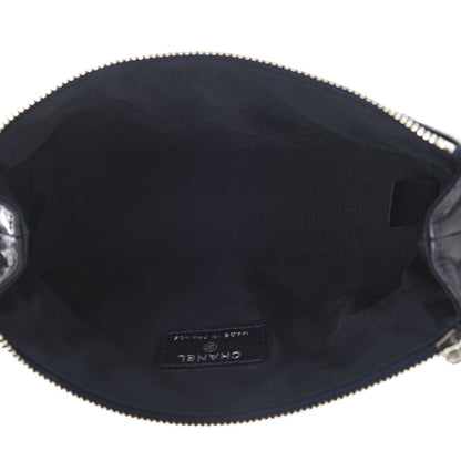 Chanel Lambskin Quilted Cosmetic Case Navy Blue 5 of 8