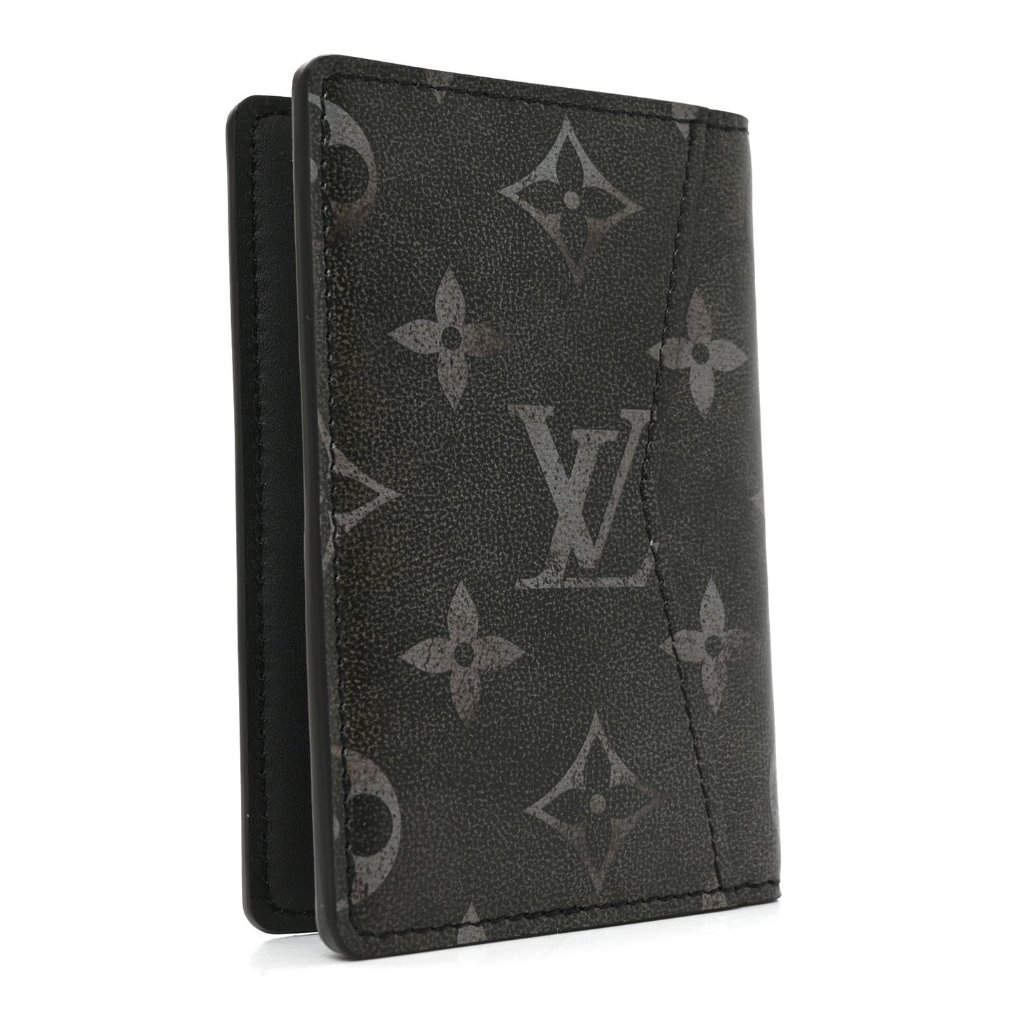 Brushed Monogram Pocket Organizer Black White
