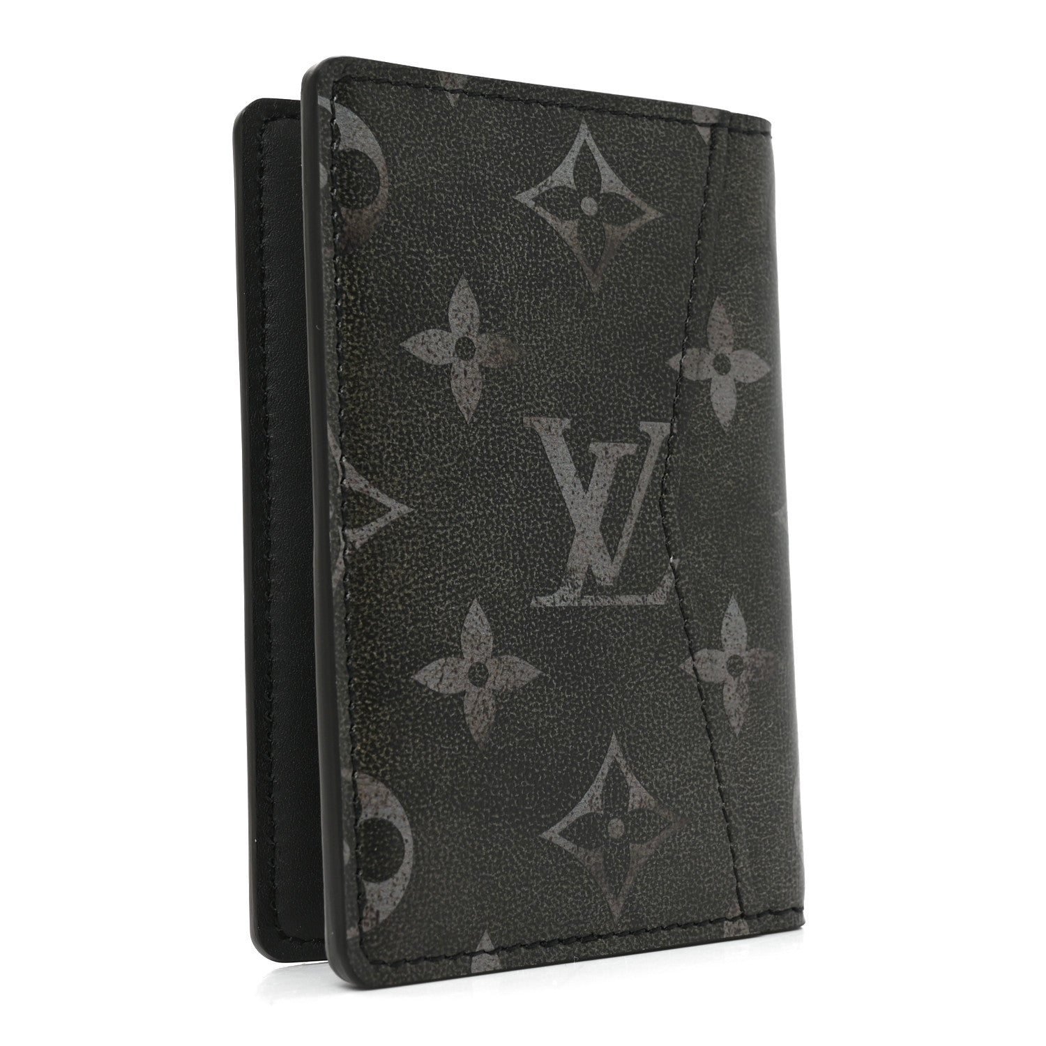 Louis Vuitton Brushed Monogram Pocket Organizer Black White 3 of 7