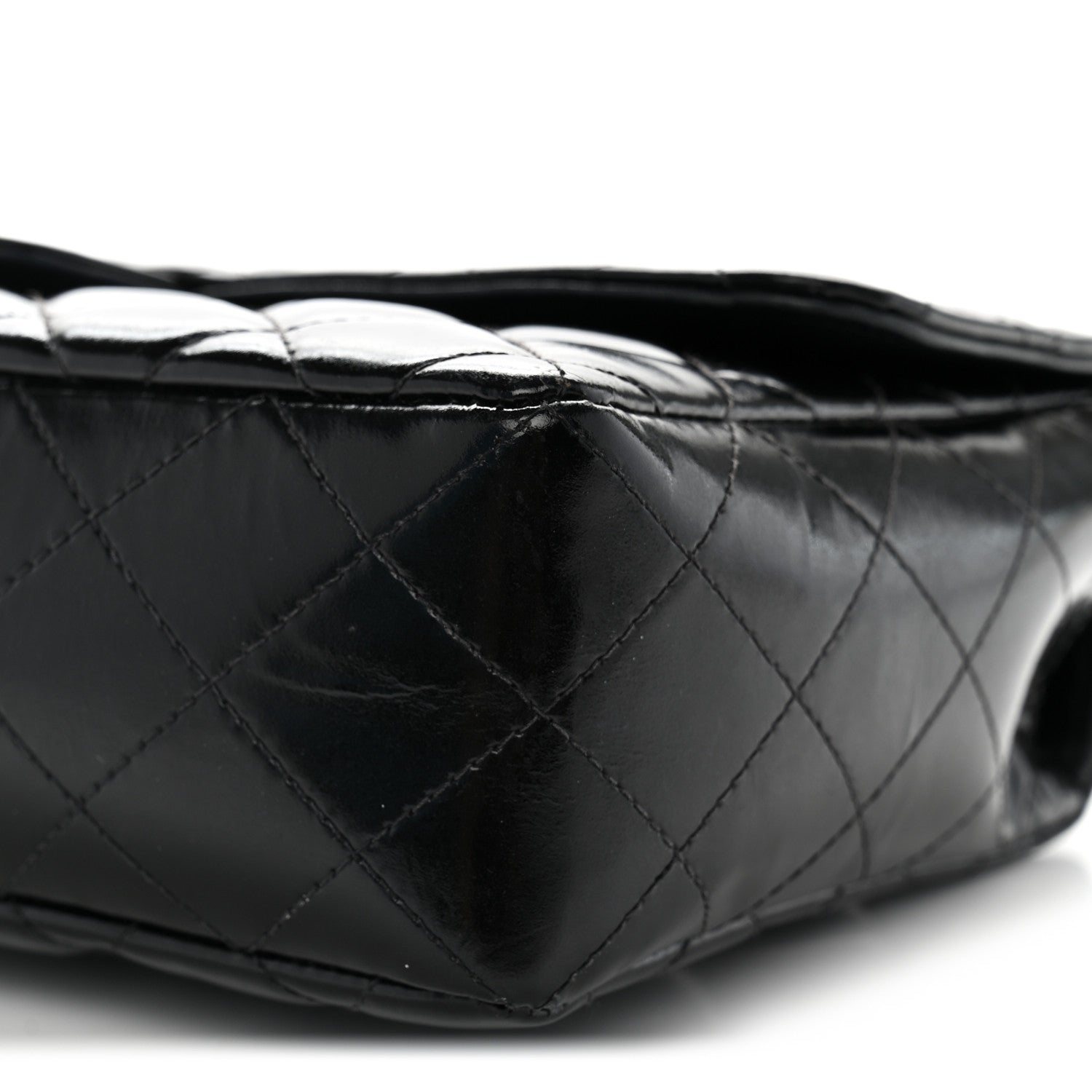Chanel Patent Quilted Medium Rectangular Kelly Flap Bag Black 9 of 10