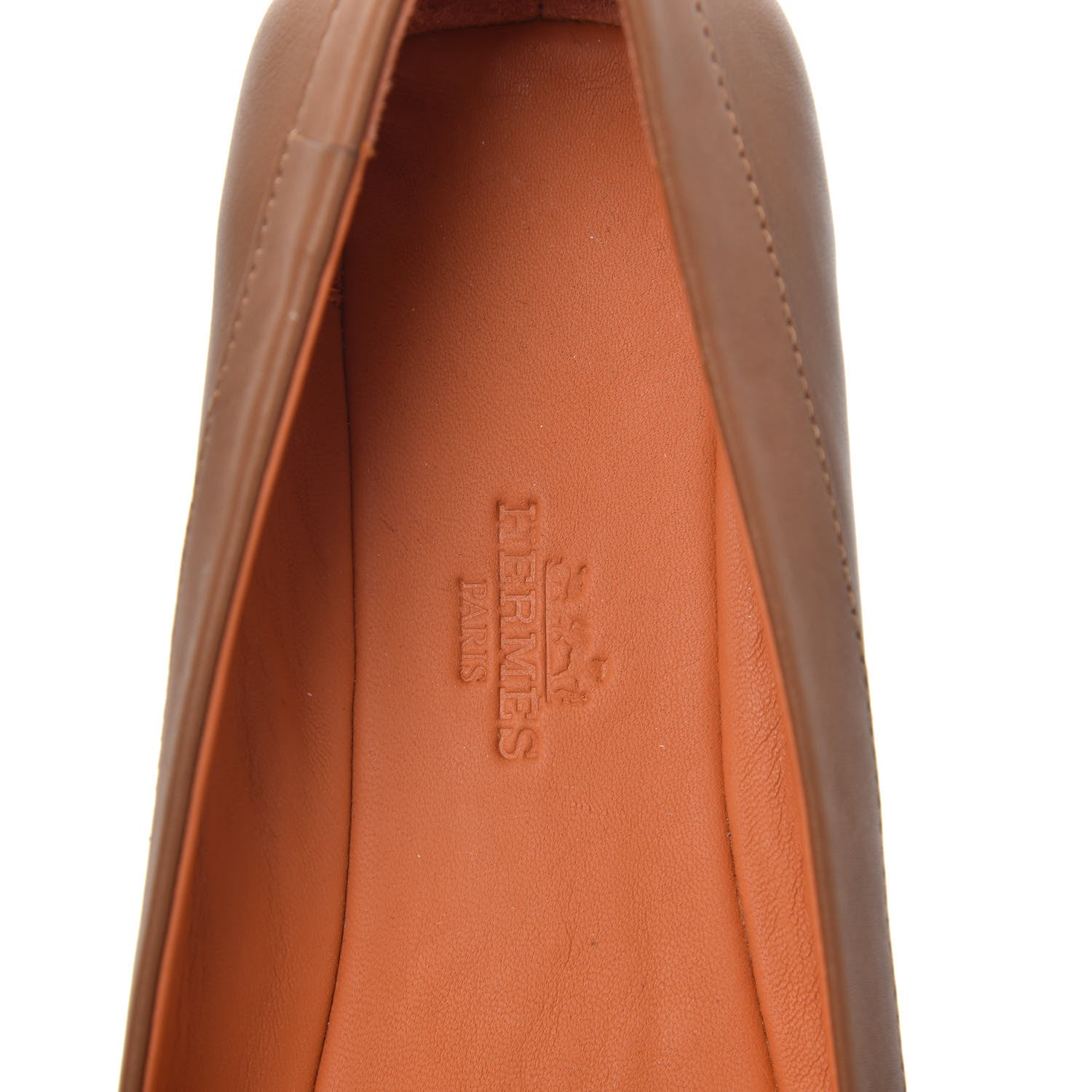 Hermes Calfskin Liberty Ballerina Flats 38.5 Gold 5 of 7