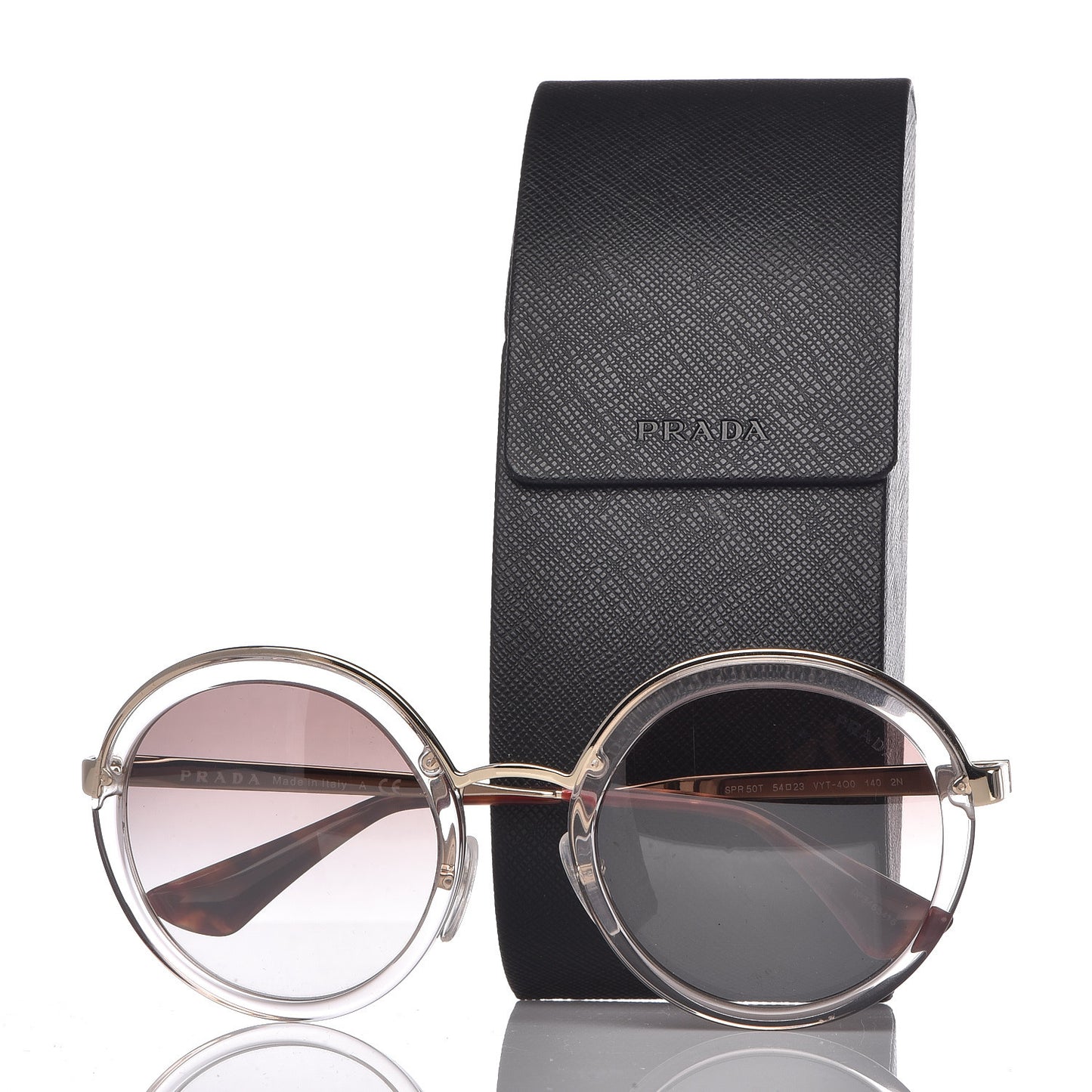 Round Sunglasses SPR 50T Brown Havana