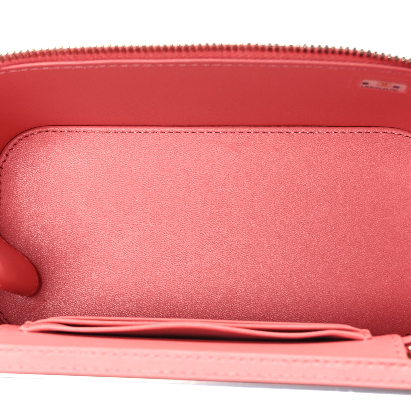 Lambskin Quilted Small Charming Top Handle Vanity Case With Chain Pink
