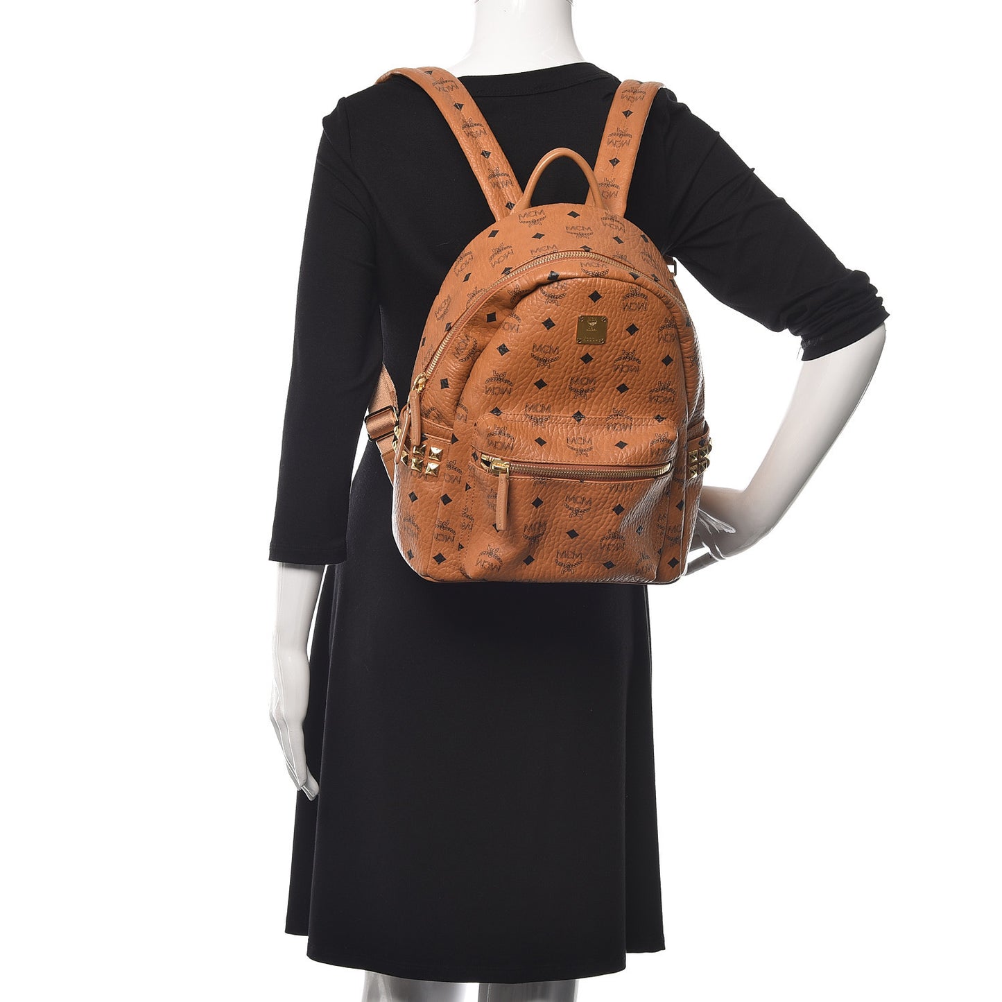 Visetos Small Side Stud Stark Backpack Cognac