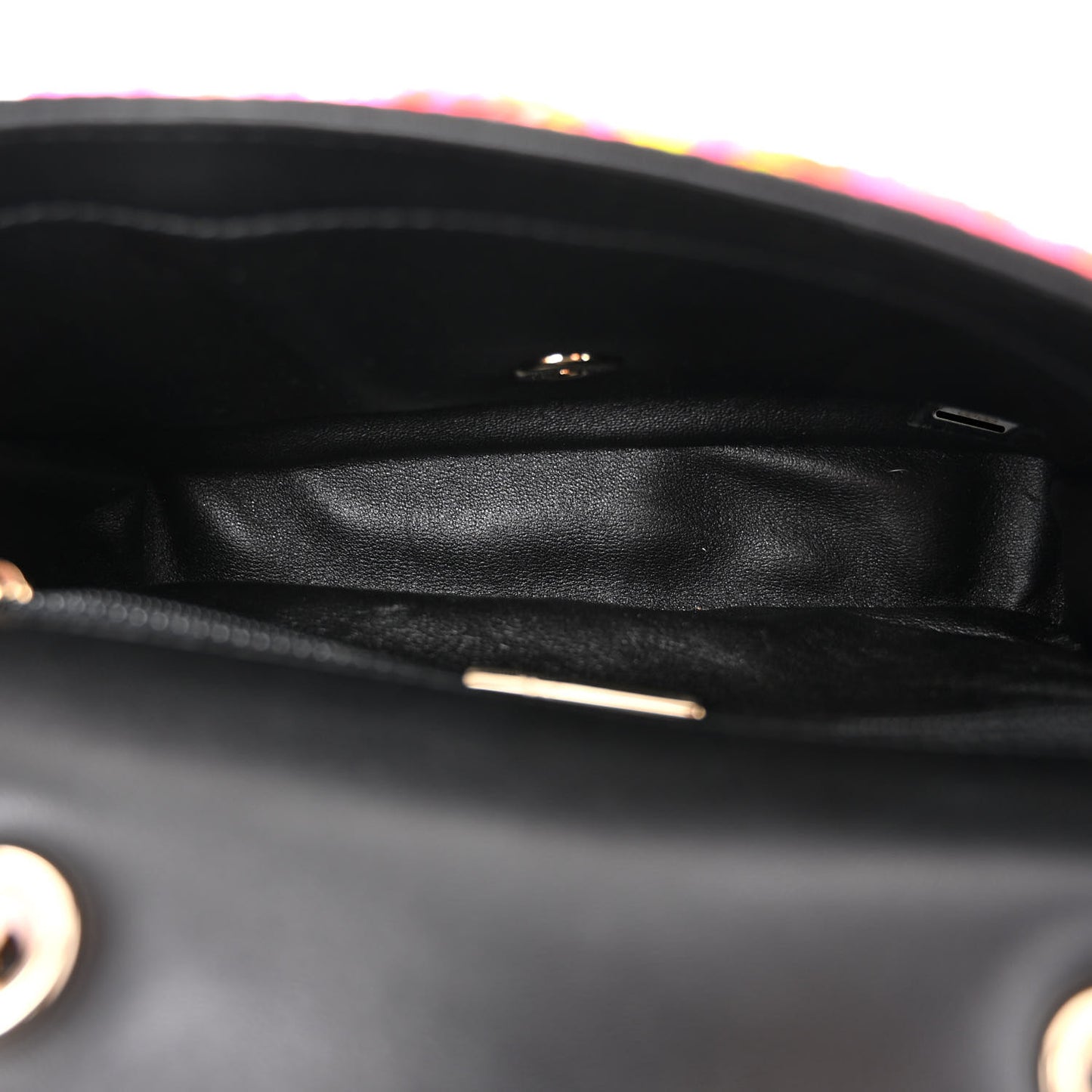 Sequin Logo Single Flap Orange Turquoise Pink