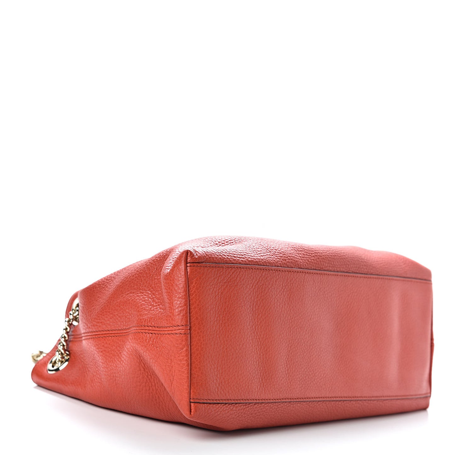 Pebbled Calfskin Medium Soho Chain Shoulder Bag Sun Orange