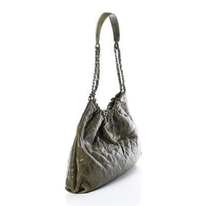 Chanel Caviar Quilted Medium Elastic Tote Green 3 of 9