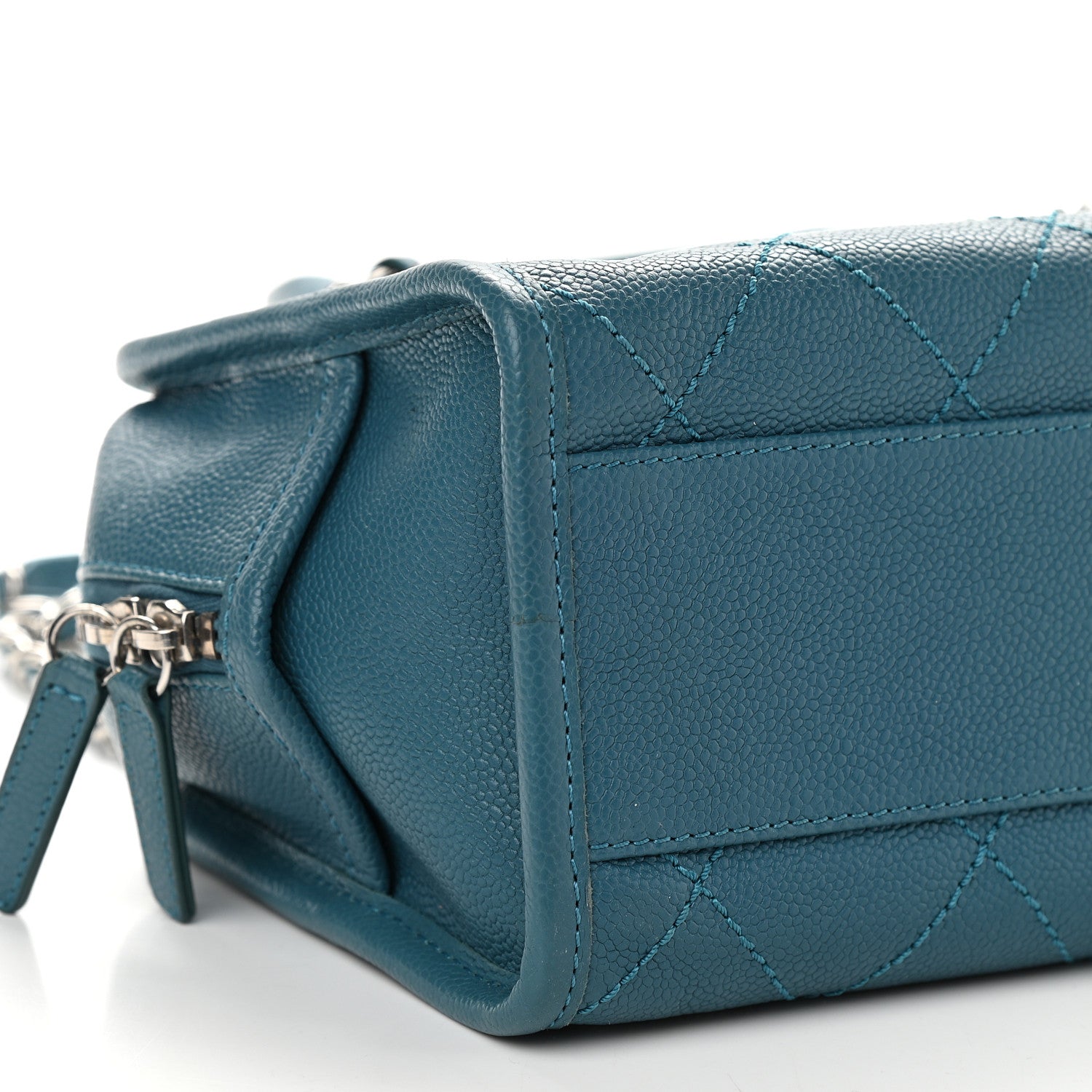 Chanel Caviar Quilted Deauville Bowling Bag Blue 8 of 9