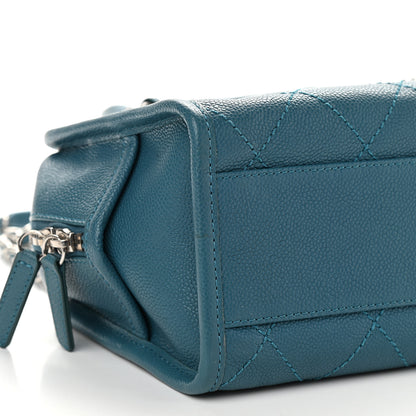 Chanel Caviar Quilted Deauville Bowling Bag Blue 8 of 9