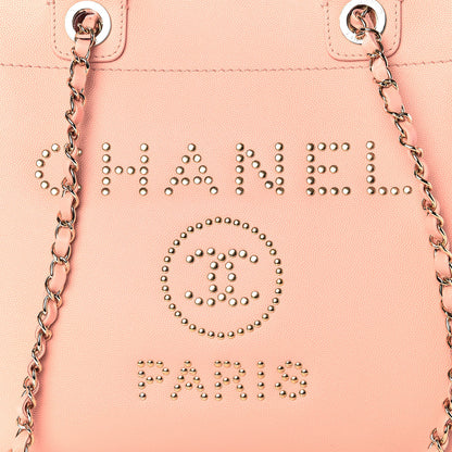 Chanel Caviar Small Studded Deauville Tote Light Pink 9 of 9