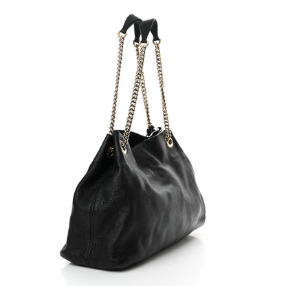 Gucci Pebbled Calfskin Medium Soho Chain Shoulder Bag Black 3 of 22