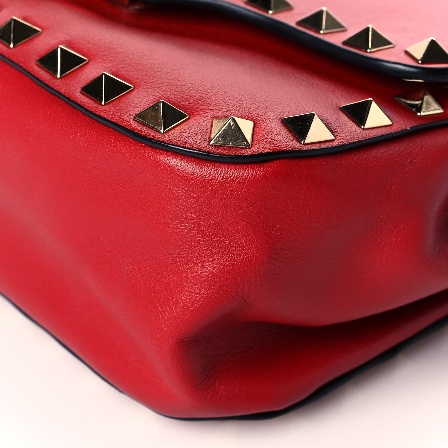Valentino Garavani Vitello Mini Rockstud Flap Saddle Crossbody Bag Rosso Valentino 8 of 8