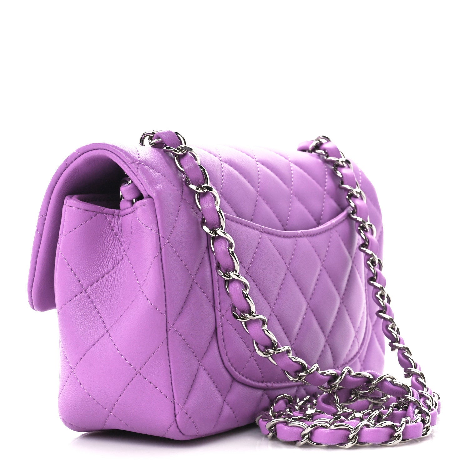 Chanel Lambskin Quilted Mini Rectangular Flap Purple 3 of 11